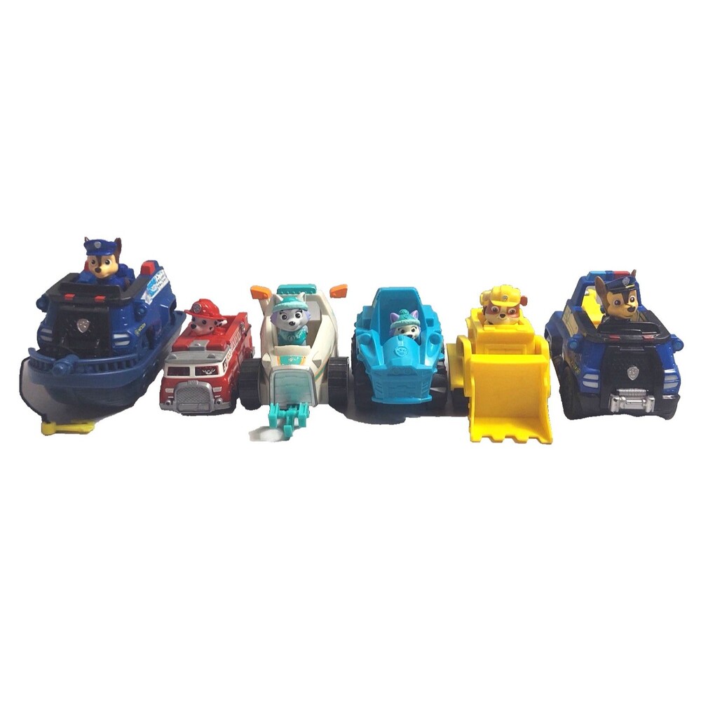 Paw Patrol Vehicles and Figures Lot of 12 Chase Everest Marshall Rubble